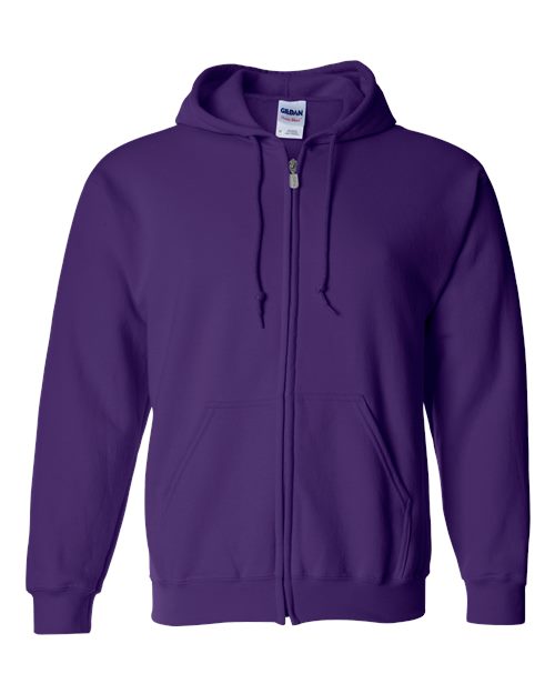 Gildan Unisex Heavy Blend™ Full-Zip Hooded Sweatshirt - Purple Front