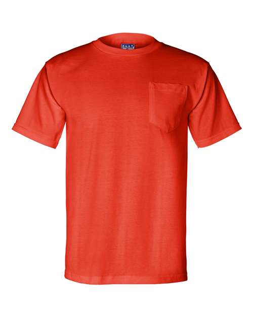 Unisex Union-Made Pocket T-Shirt - Orange Front