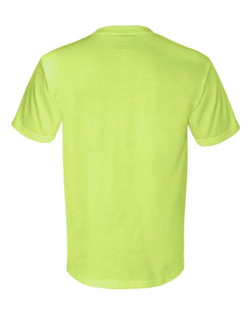 Unisex Union-Made Pocket T-Shirt - Lime Green Back