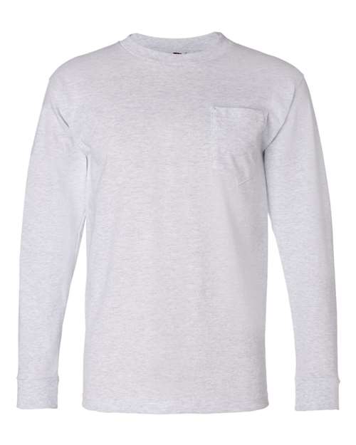 Unisex USA-Made Long Sleeve Pocket T-Shirt - Ash Front