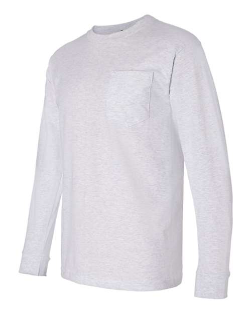 Bayside Unisex USA-Made Long Sleeve Pocket T-Shirt - Side