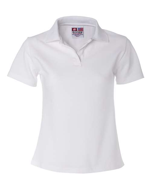 Women's USA-Made V-Neck Polo - White Front