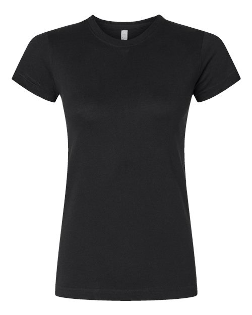 Women's Fitted Fine Jersey Tee - Black Front