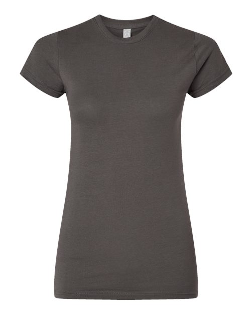 Women's Fitted Fine Jersey Tee - Charcoal Front