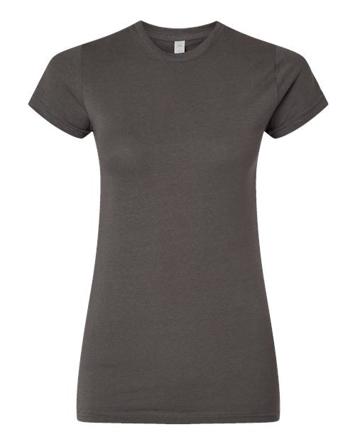 LAT Women's Fitted Fine Jersey Tee - Charcoal Front