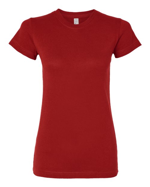 Women's Fitted Fine Jersey Tee - Garnet Front