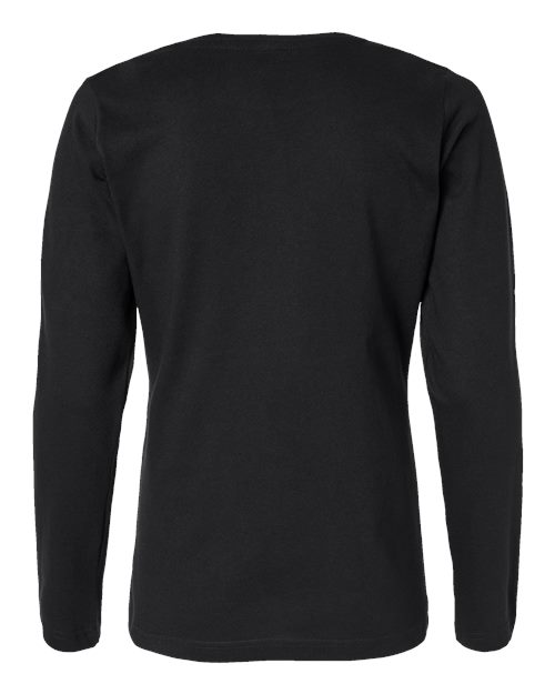 Women's Long Sleeve Premium Jersey Tee - Black Back