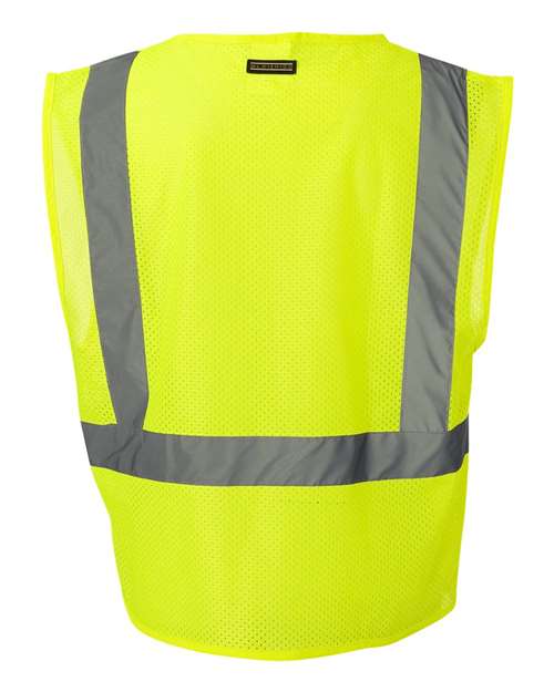 Unisex Ultra-Cool™ Mesh Vest with Pockets - Lime Back