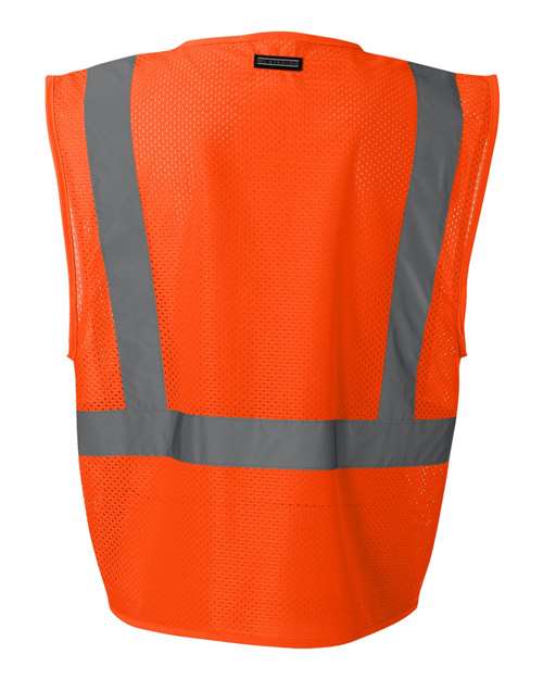 Unisex Ultra-Cool™ Mesh Vest with Pockets - Orange Back
