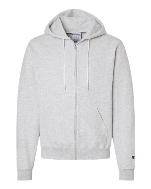 Unisex Powerblend® Full-Zip Hooded Sweatshirt - Silver Grey Front