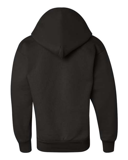 Youth Powerblend® Hooded Sweatshirt - Black Back