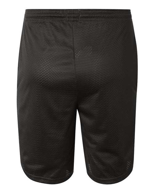 Unisex 9" Mesh Shorts with Pockets - Black Back