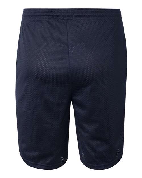 Unisex 9" Mesh Shorts with Pockets - Navy Back