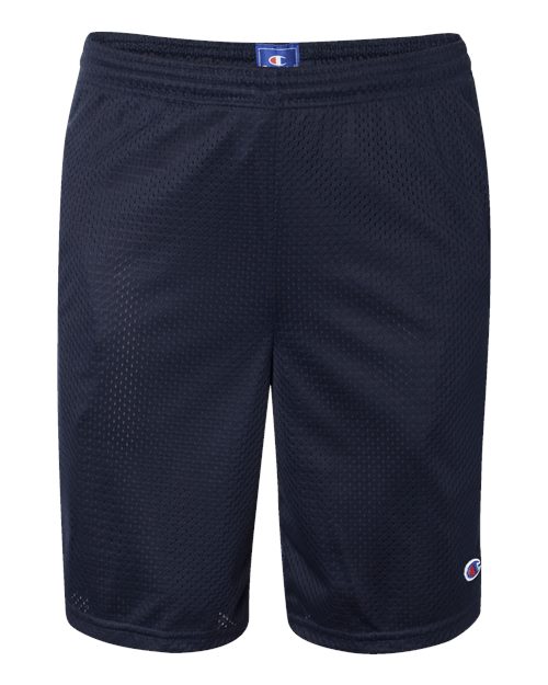 Unisex 9" Mesh Shorts with Pockets - Navy Front