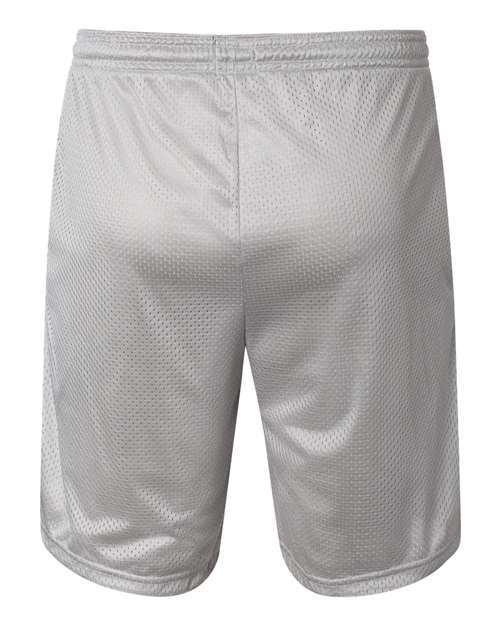 Unisex 9" Mesh Shorts with Pockets - Athletic Grey Back
