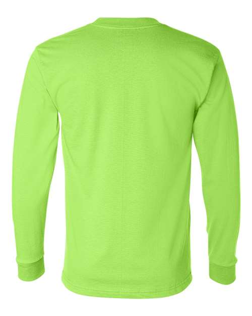 Unisex Union-Made Long Sleeve T-Shirt - Lime Green Back