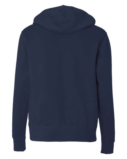 Unisex Lightweight Full-Zip Hooded Sweatshirt - Classic Navy Back