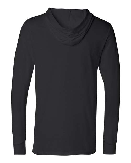 Unisex Jersey Hooded Long Sleeve Tee - Black Back