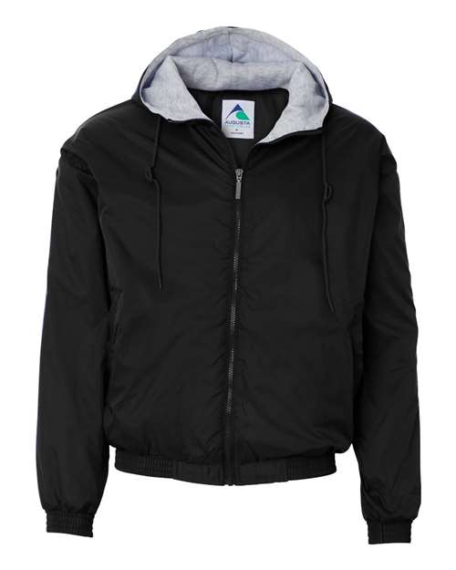 Unisex Fleece Lined Hooded Jacket - Black Front