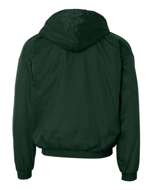 Unisex Fleece Lined Hooded Jacket - Dark Green Back