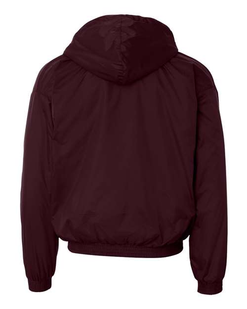 Unisex Fleece Lined Hooded Jacket - Maroon Back