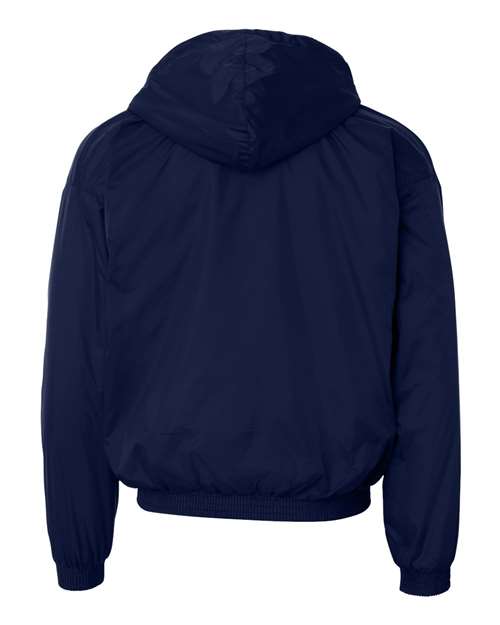 Unisex Fleece Lined Hooded Jacket - Navy Back