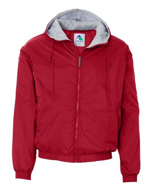 Unisex Fleece Lined Hooded Jacket - Red Front
