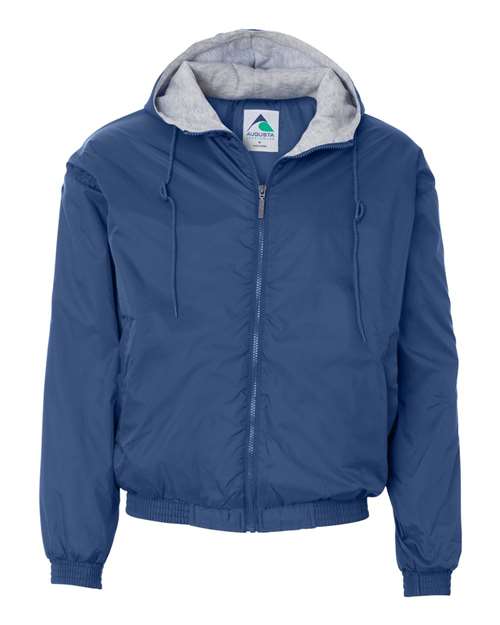 Unisex Fleece Lined Hooded Jacket - Royal Front