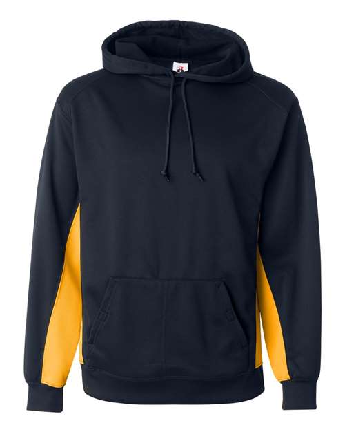 Men's Performance Fleece Hooded Sweatshirt - Navy/ Gold Front