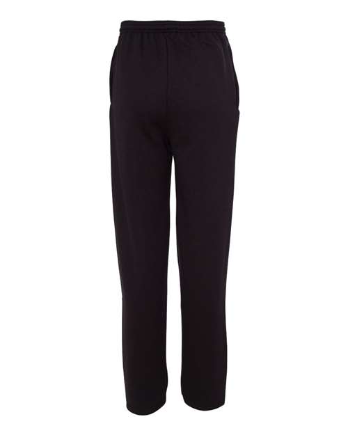 Men's Powerblend® Open-Bottom Sweatpants with Pockets - Black Back