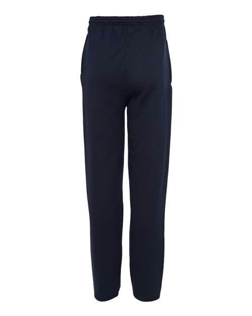 Men's Powerblend® Open-Bottom Sweatpants with Pockets - Navy Back