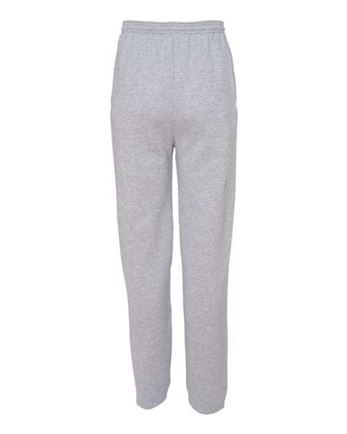 Men's Powerblend® Open-Bottom Sweatpants with Pockets - Light Steel Back