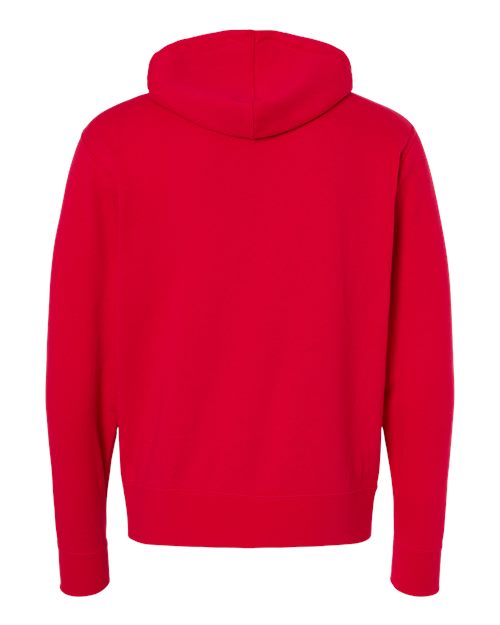 Unisex Lightweight Full-Zip Hooded Sweatshirt - Red Back