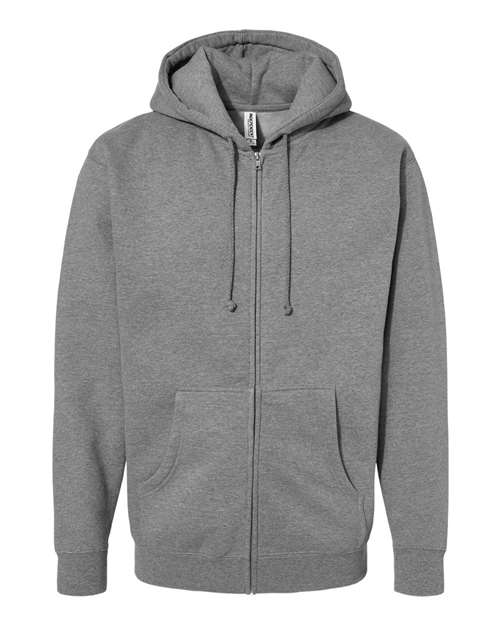 Unisex Heavyweight Full-Zip Hooded Sweatshirt - Gunmetal Heather Front