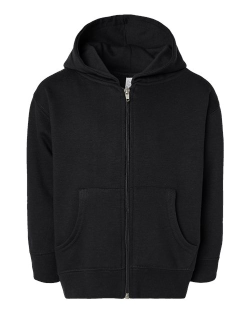 Toddler Full-Zip Fleece Hoodie Sweatshirt - Black Front