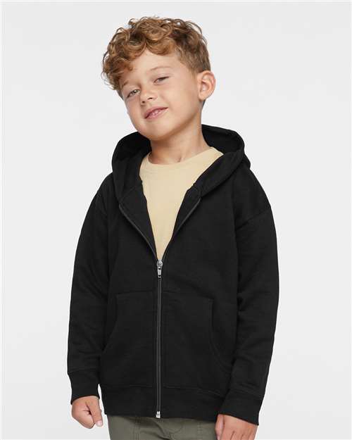 Rabbit Skins Toddler Full-Zip Fleece Hoodie Sweatshirt - Model Front