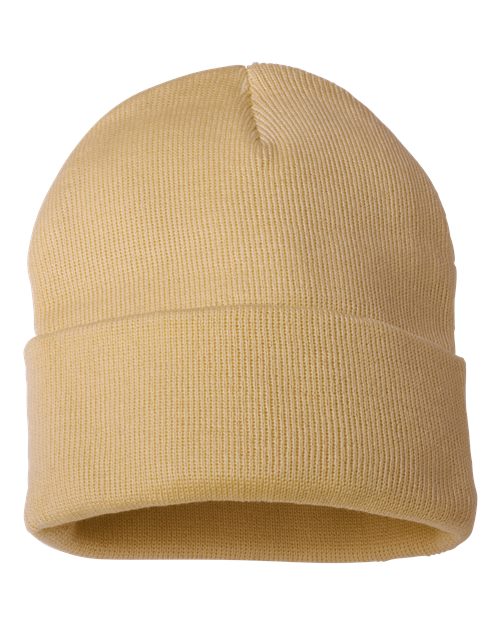 12" Solid Cuffed Beanie - Camel Back
