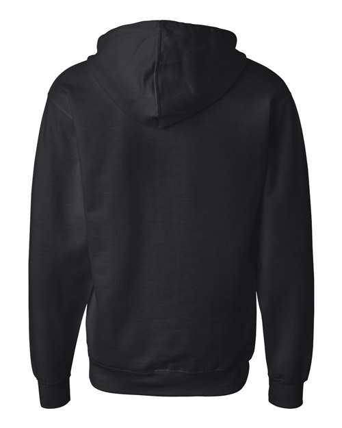 Unisex Midweight Full-Zip Hooded Sweatshirt - Black Back