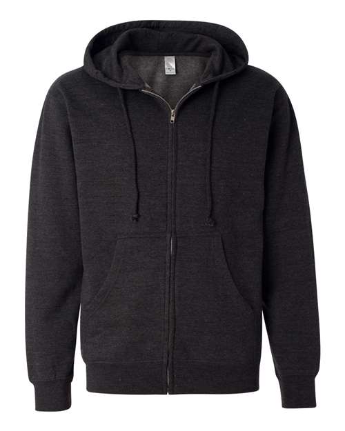 Unisex Midweight Full-Zip Hooded Sweatshirt - Charcoal Heather Front