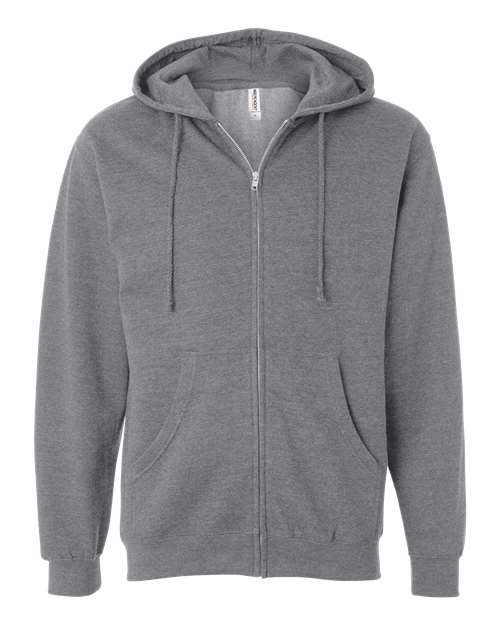 Unisex Midweight Full-Zip Hooded Sweatshirt - Gunmetal Heather Front