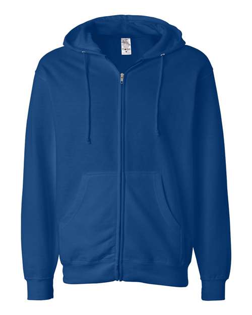 Unisex Midweight Full-Zip Hooded Sweatshirt - Royal Front