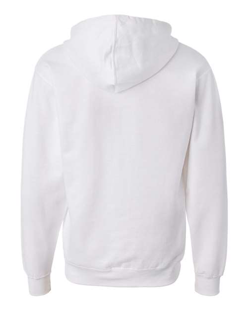 Unisex Midweight Full-Zip Hooded Sweatshirt - White Back