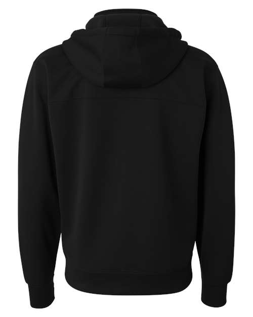 Unisex Poly-Tech Full-Zip Hooded Sweatshirt - Black Back