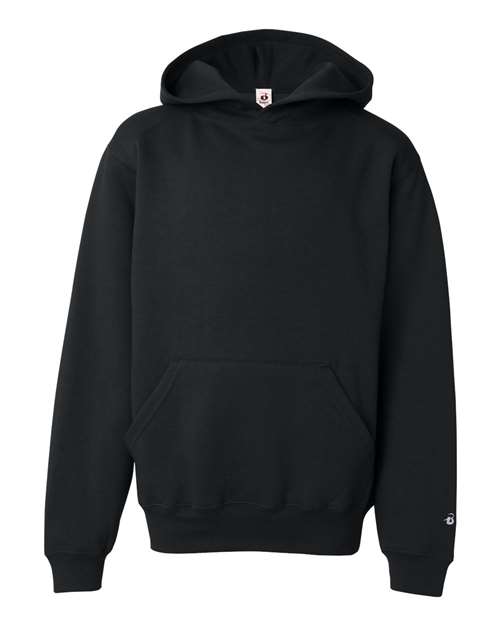 Youth Hooded Sweatshirt - Black Front