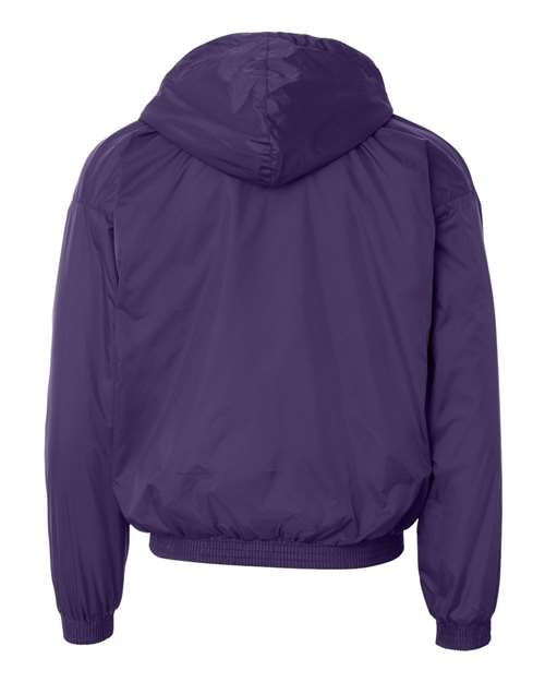 Unisex Fleece Lined Hooded Jacket - Purple Back