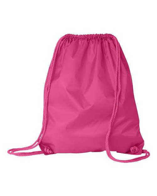 Large Drawstring Pack with DUROcord - Hot Pink Front