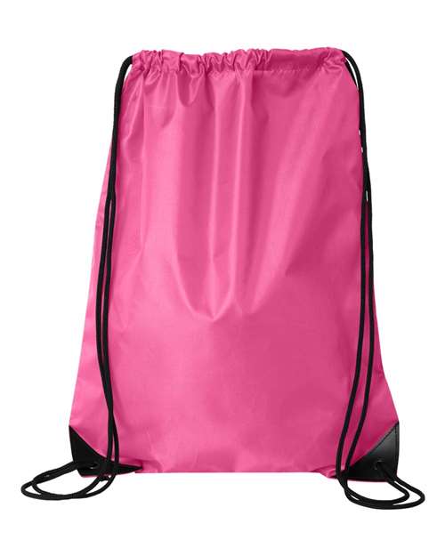 Value Drawstring Backpack - Hot Pink Front