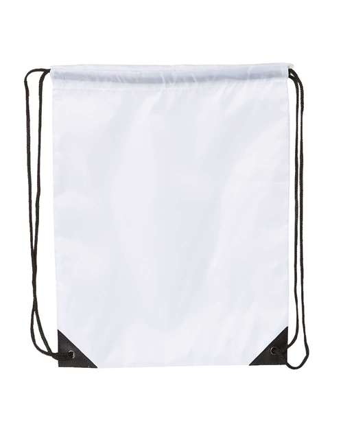 Value Drawstring Backpack - White Front
