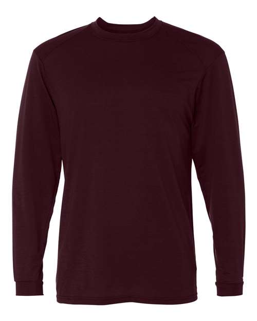 Men's B-Tech Cotton-Feel Long Sleeve T-Shirt - Maroon Front