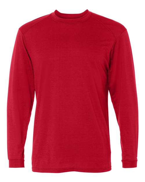 Men's B-Tech Cotton-Feel Long Sleeve T-Shirt - Red Front